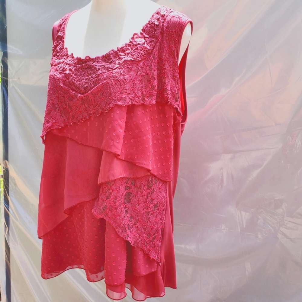 One World sleeveless blouse,  2X